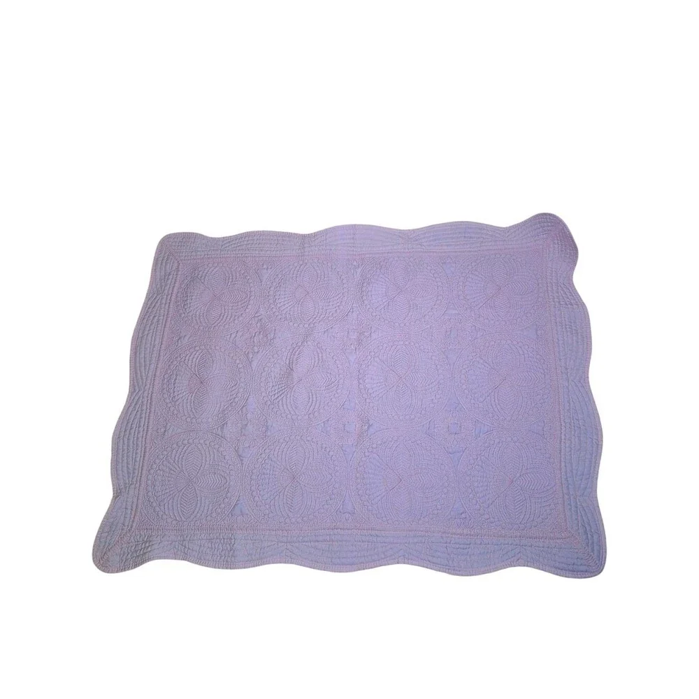 Vintage Pink Quilted Floral Kaleidoscope Reversible Baby Comforter 44